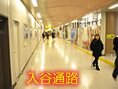 長い入谷通路を直進します→